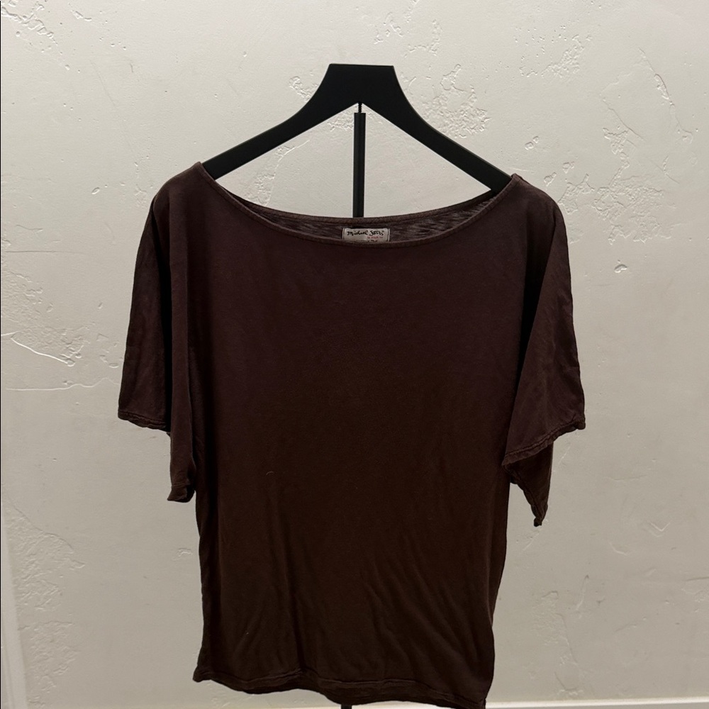 Michael Stars Dark Brown Short Sleeve Top